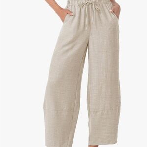 EVALESS Baggy Wide Leg Pants Palazzo Harem Trousers Women's Beige Wide-Leg Pants